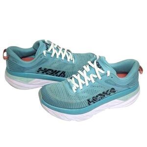 HOKA ONE ONE Bondi 7 Aquarelle Blue Running Shoes Women Size 7 Comfort Sneakers